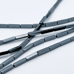 Гематит Брусок бусины (имитация), цвет черный, размер около 8*2 мм, цена за 23-24 шт (1/2 нити)