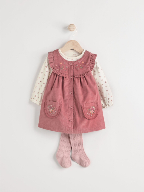 Комплект из трех предметов Next Q94-874, Розовый, Молочный