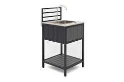 Модуль уличной кухни из алюминия БЕЙС (мойка из нержавеющей стали)