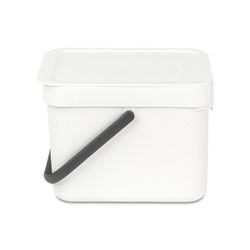 Ведро для мусора Brabantia Sort&Go белое 6л вид сбоку