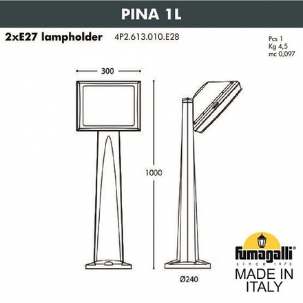 Наземный высокий светильник Fumagalli Guizeppe 4P2.613.010.WYF1R