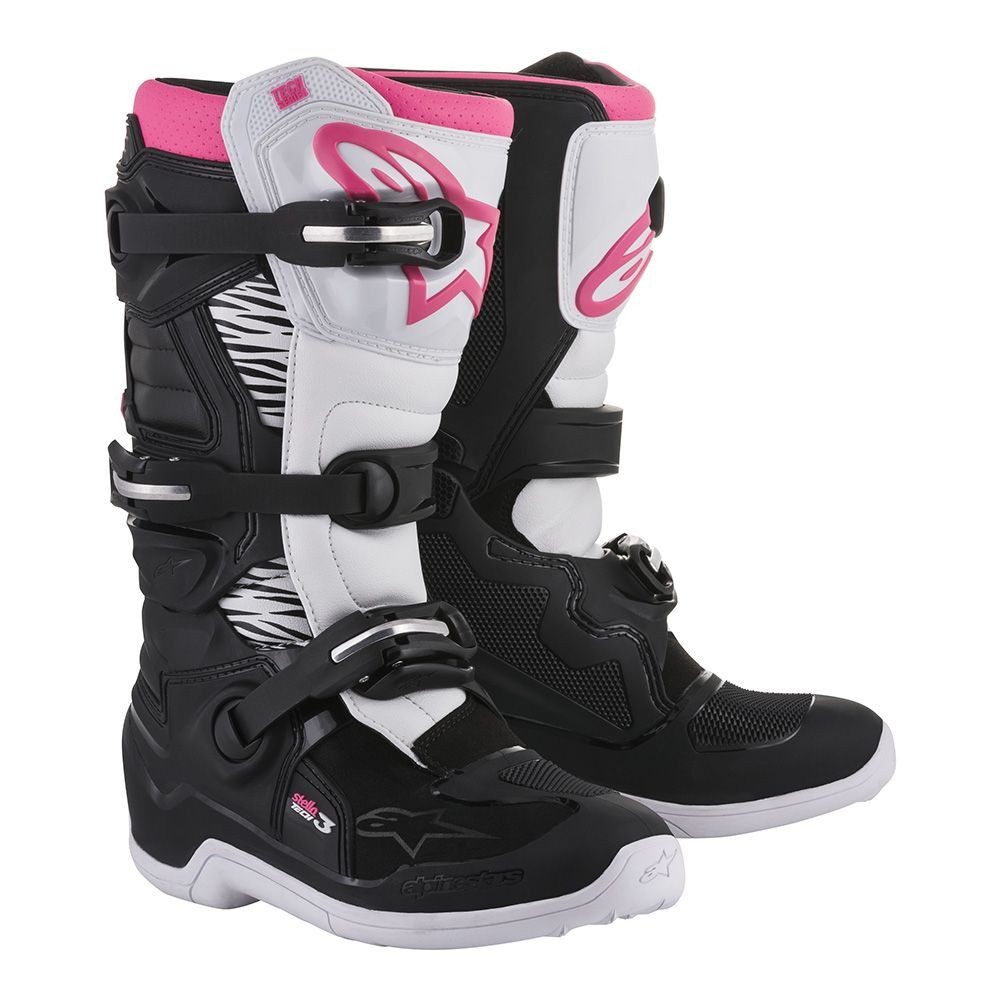 ALPINESTARS Женские мотоботы для кросса STELLA TECH 3 черно-бело-розовый 2013218