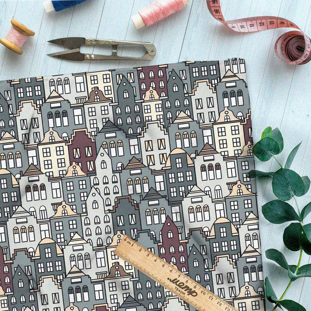 Ткань бифлекс многослойные серые дома