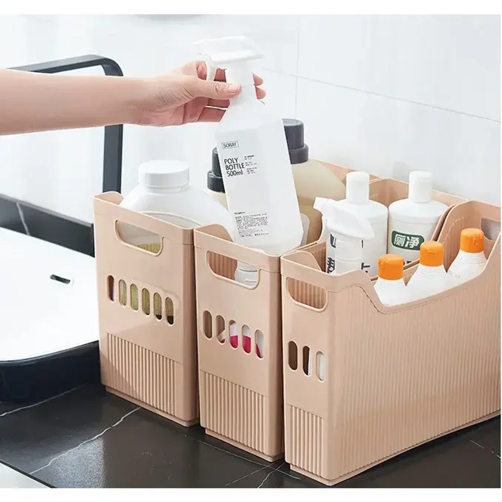 Органайзер - лоток для хранения на колесиках «ИДЕАДОМА», цвет бежевый, 33.6*8.7*25.2см