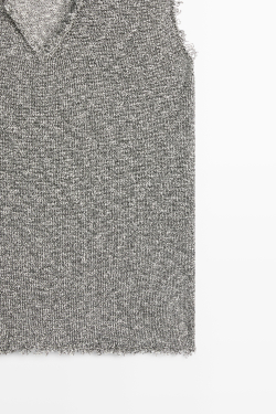Massimo Dutti Топ с меланжевым эффектом, серый меланж