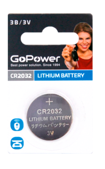 Батарейка GoPower CR2032 BL1 Lithium 3V