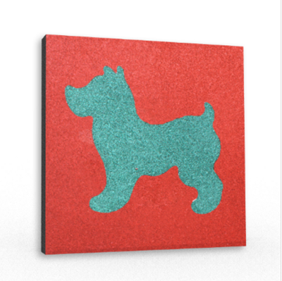 Резиновая плитка с рисунком Собачка 500х500x40 мм тротуарная