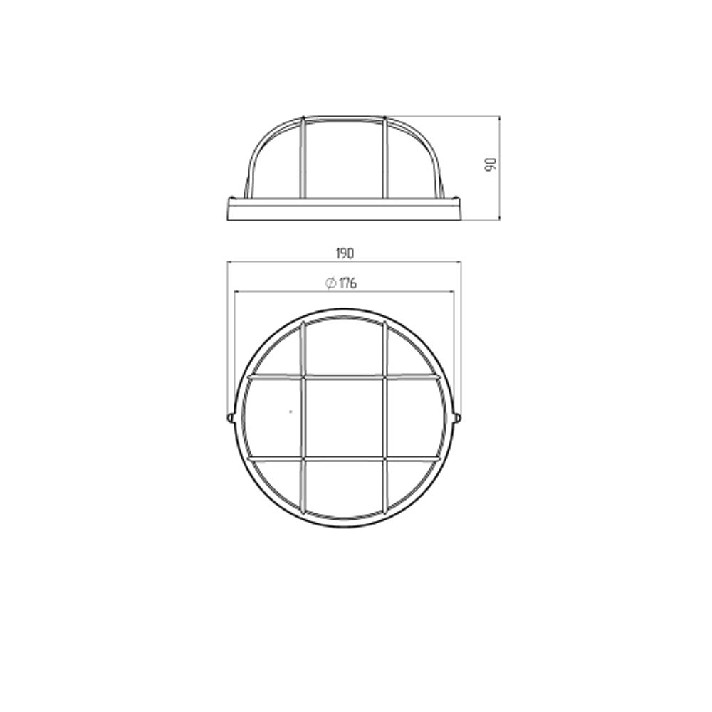 Светильник ЭРА НБП 03-60-002 Акватермо алюминий/стекло решетка IP54 E27 max 60Вт D176 круг белый | Светильники ЖКХ IP54