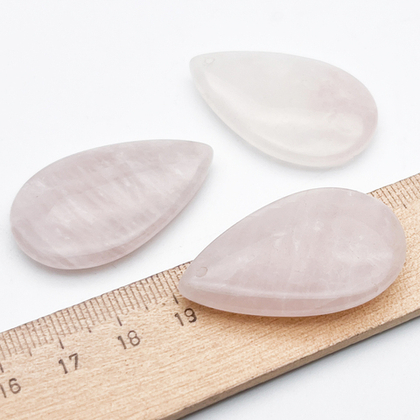 Подвеска Капля, розовый кварц, размер 39*25 мм, цена за 1 шт