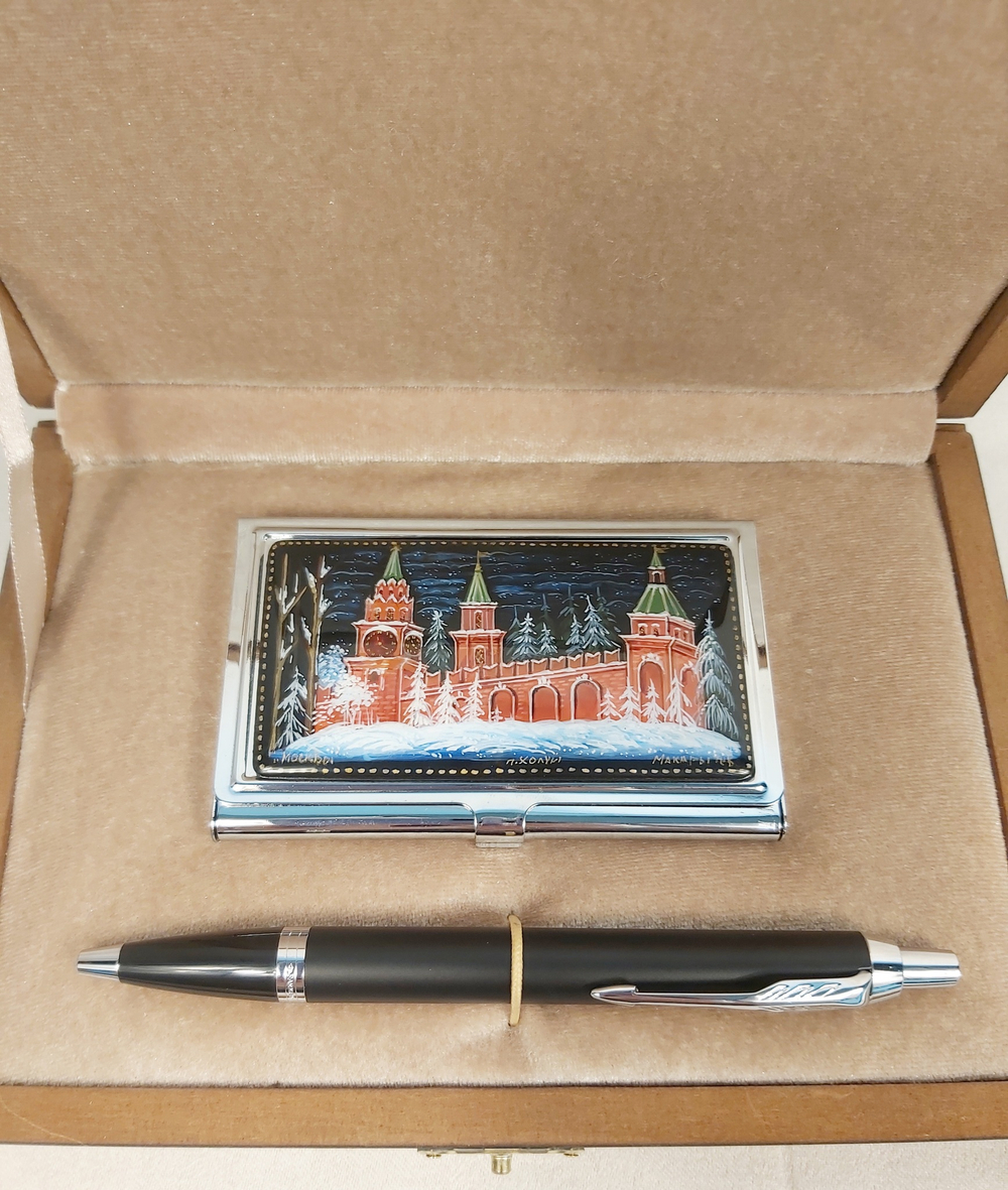 Набор подарочный "Москва" (визитница персональная, ручка Parker)