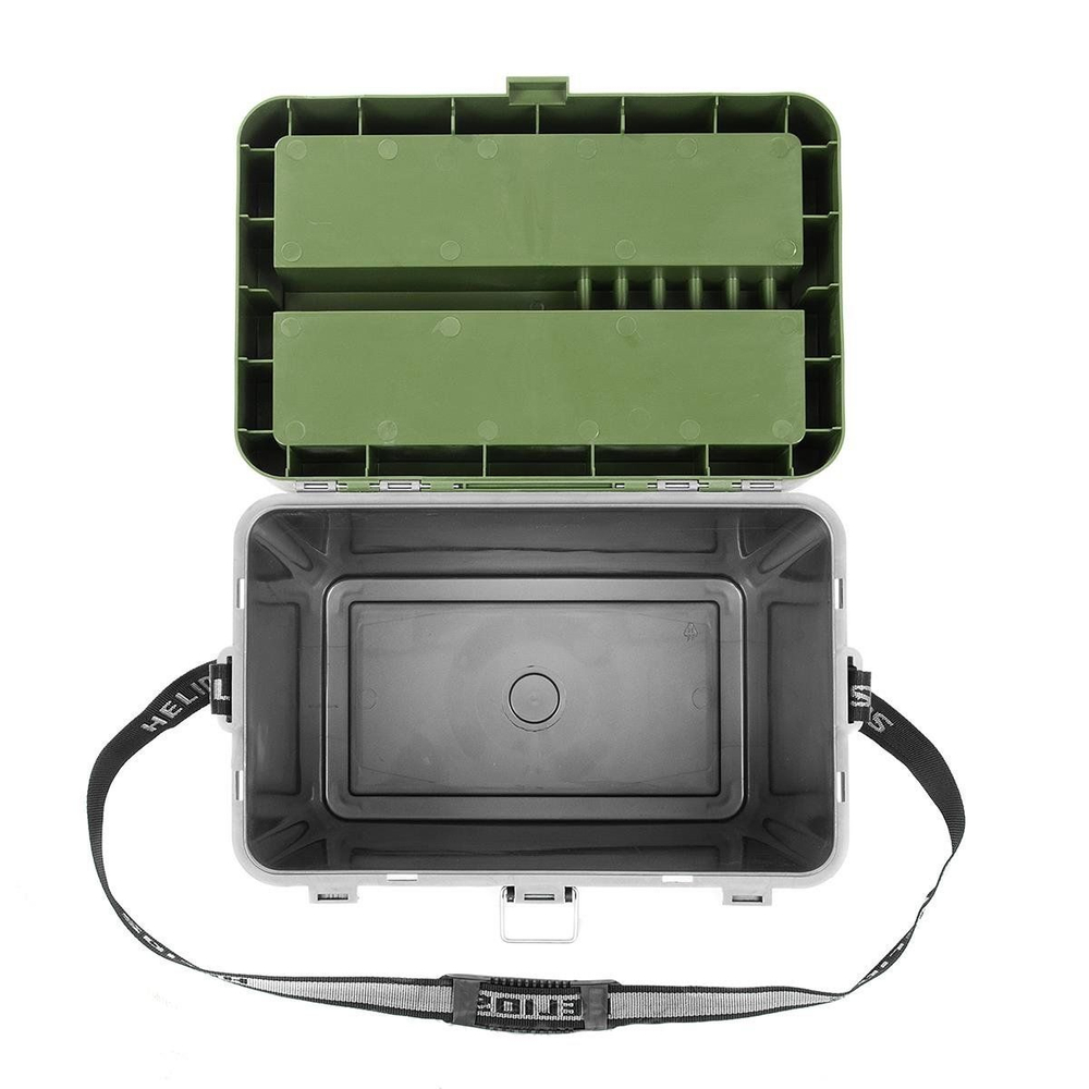 Ящик рыболовный зимний для хранения снастей серый/хаки