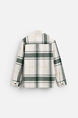 ZARА РУБАШКА ИЗ ФЛАНЕЛИ В КЛЕТКУ, ХАКИ