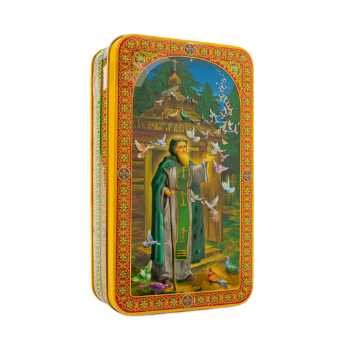 Шкатулка подарочная "СЕРГЕЙ РАДОНЕЖСКИЙ И ГОЛУБИ" 60 г.