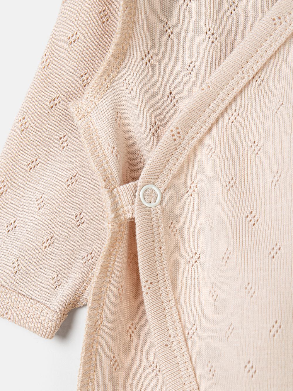 Слип на кнопках "Нюд" из ажурного хлопка 0+