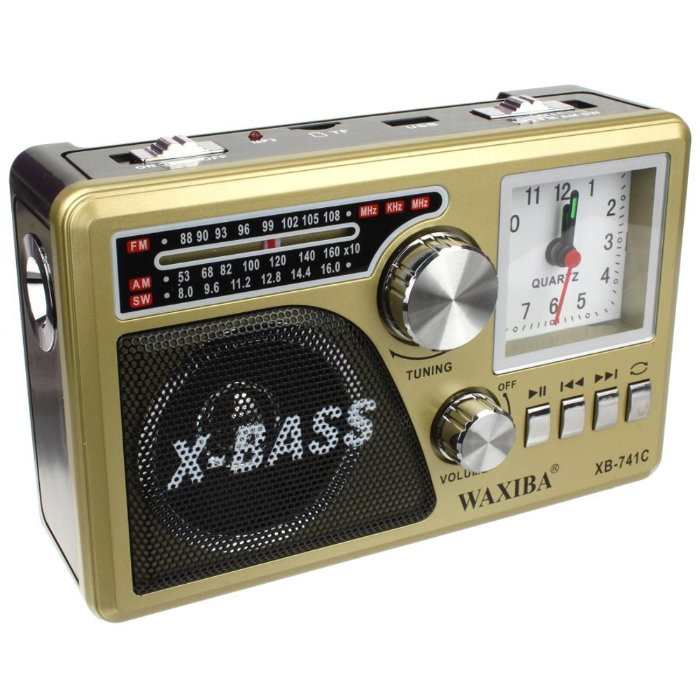 Радиоприемник с MP3 плеером +часы Waxiba XB-741C