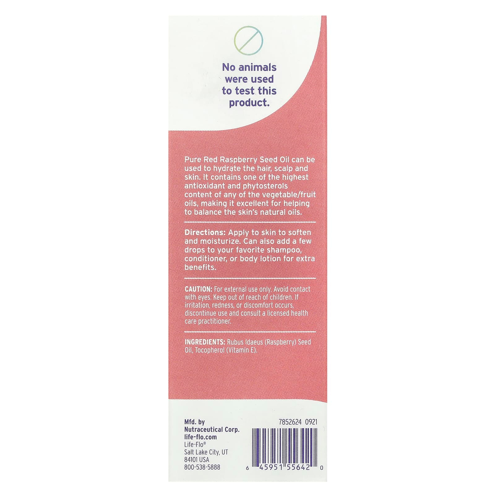 Life-flo, чистое масло семян красной малины, 59 мл (2 жидк. унции)
