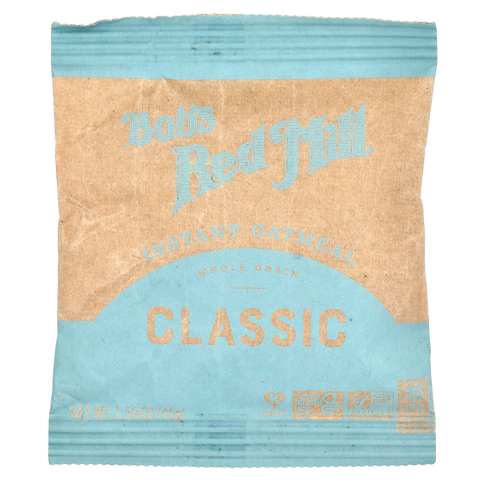 Bob's Red Mill, Овсянка быстрого приготовления, цельнозерновые, классические, 6 пакетиков по 45 г (1,59 унции)