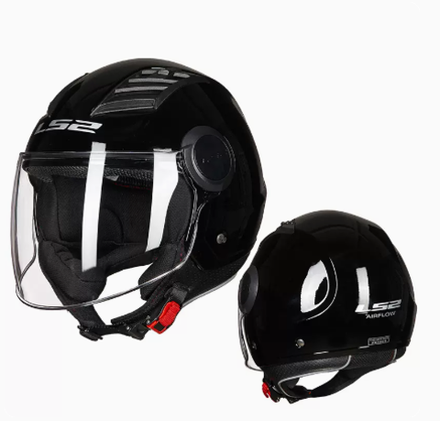 Шлем 3/4 LS2 Airflow Чёрный глянец XXL