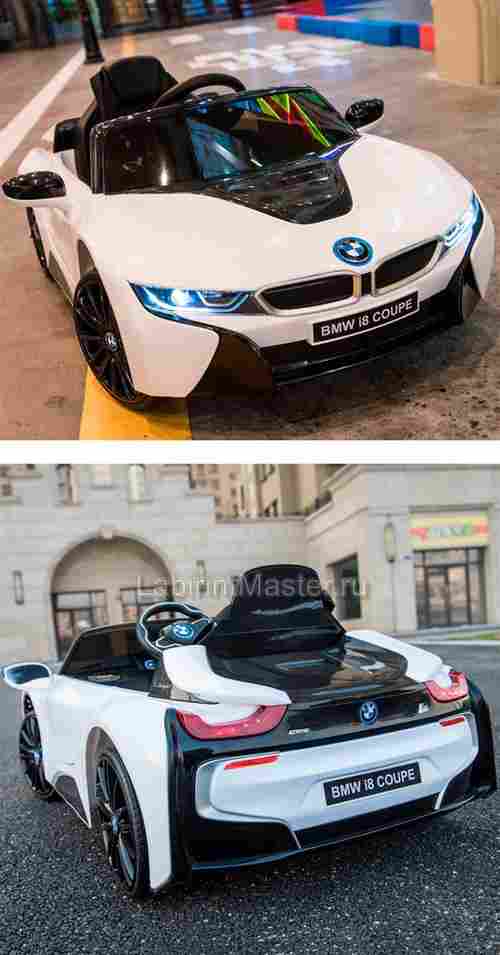 Детский электромобиль "BMW i8" 12V, белый
