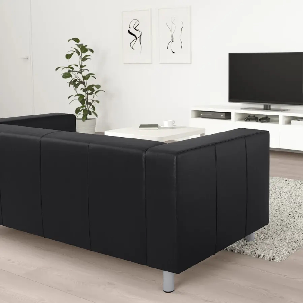 2-местный диван - IKEA KLIPPAN,  88x66x177см, черный, КЛИППАН ИКЕА
