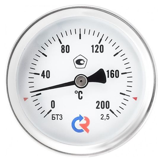 Термометр Росма БТ-31.211 (1/2", 63 мм, 0-120°С, 2,5) с погружной гильзой 46x6 мм