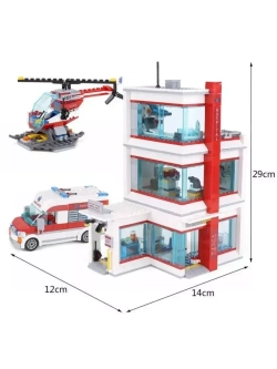 Конструктор Сити Городская больница 964 детали 19099