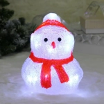 Фигура светодиодная «Снеговичок в новогоднем костюме» 15*14,5*22 см, 20 ламп LED, авторежим, 220V, Белый