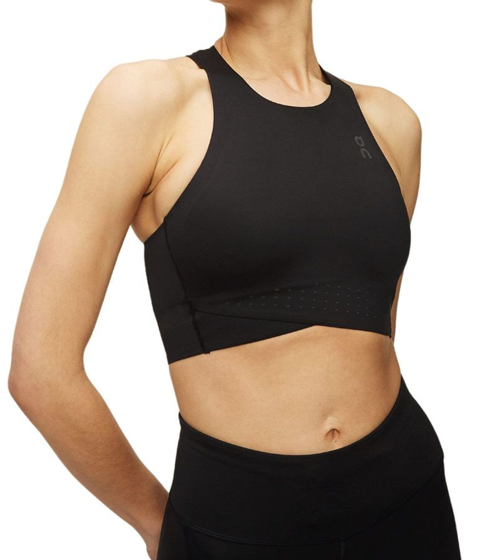Женский топ теннисный ON The Roger Race Crop - black/shadow