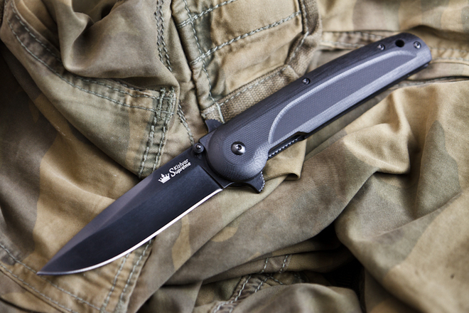 Складной нож Biker X AUS-8 Black Titanium