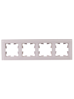 BRITE Рамка 4-местная РУ-4-2-Бр стекло розовый матовый IEK