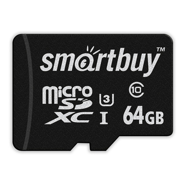 Карта памяти MicroSDXC 64GB Class10 PRO (U3) 90MB/s +адаптер SmartBuy