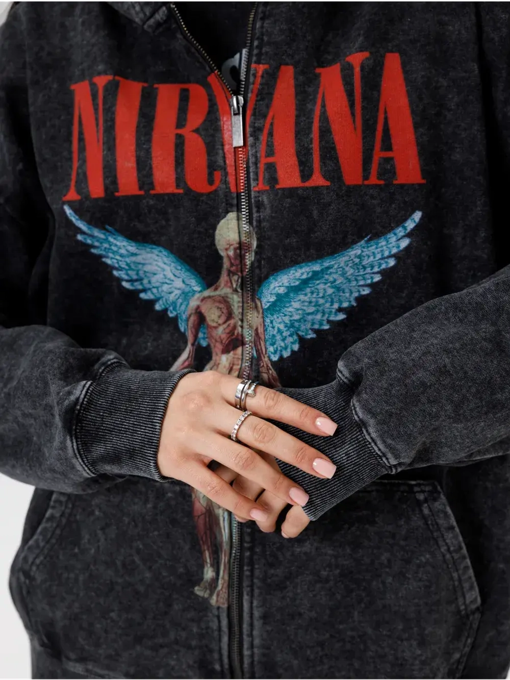 Зип Худи PARABOLA Nirvana оверсайз для мужчин и женщин
