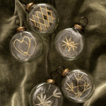 Ёлочное украшение Christmas ornament flat clear gold coloured engraving в асс.