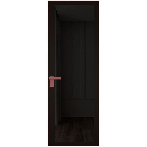 Алюминиевая дверь 2AGК кромка красный антрацит стекло планибель графит прокрас чёрный