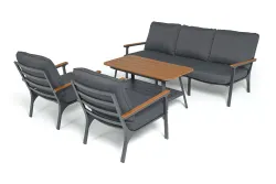"Крокус" лаунж-зона 5-местная из алюминия, цвет темно-серый
