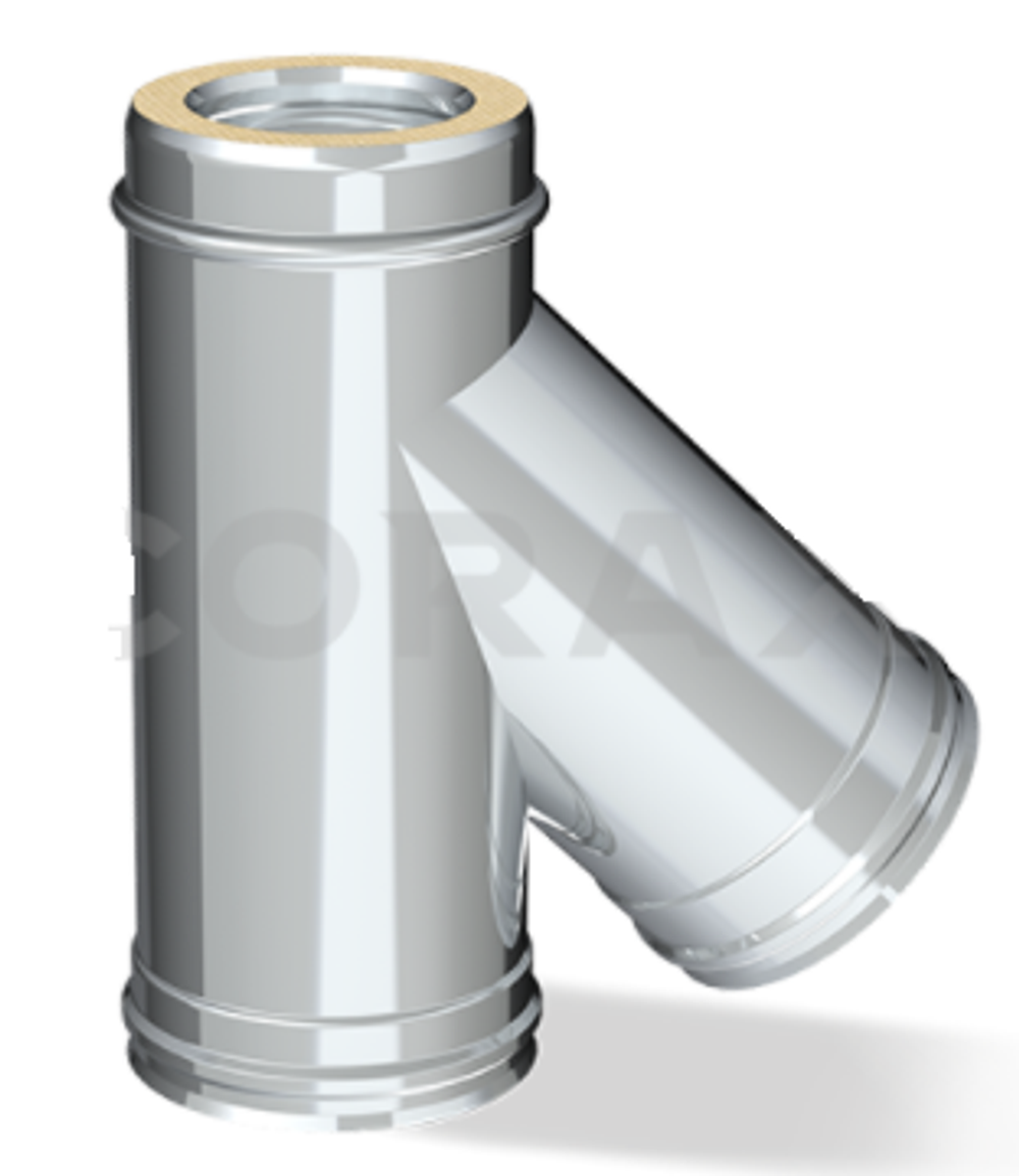 Сэндвич-тройник 135° (430/0,5мм) Ф140х210 нерж (Ferrum)