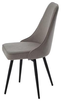 Стул БЕРТИ 360 град. поворот. B22 Серый, велюр / черный каркас, М-City