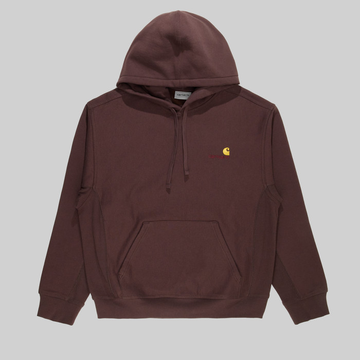 Толстовка мужская Carhartt WIP Hooded American Script артикул:I028279_tobacco - купить в магазине Дайс