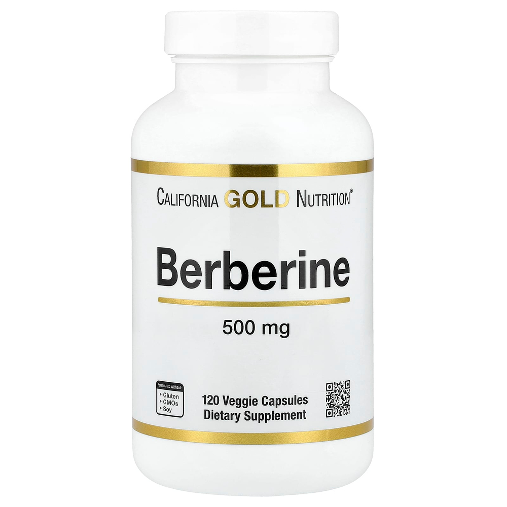 California Gold Nutrition, берберин гидрохлорид, 500 мг, 120 растительных капсул