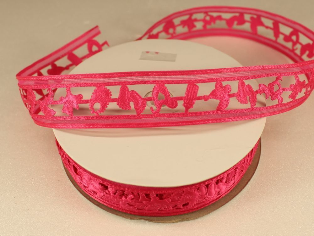 Лента декоративная, ширина 22 мм(313010), цвет: №10 ярко-розовый (бобина 20+-0,3 ярдов)