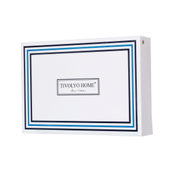 Постельное белье 2 спальное евро Tivolyo home Navy белое