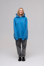 Свитшот oversize с капюшоном, Синий