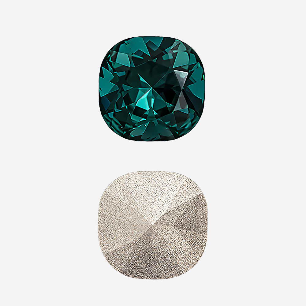 Кристалл Кушон (Сushion), оттенок "Голубой Циркон"/"Blue Zircon", 12мм