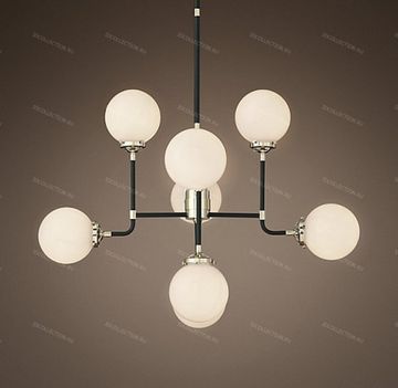Люстра BISTRO GLOBE MILK GLASS 8-LIGHT Restoration Hardware