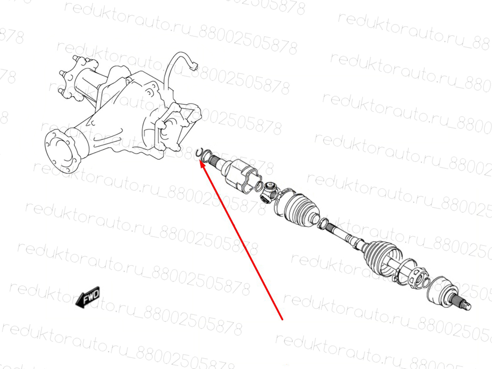 Стопорное кольцо заднего левого ШРУСа Сузуки Гранд Витара