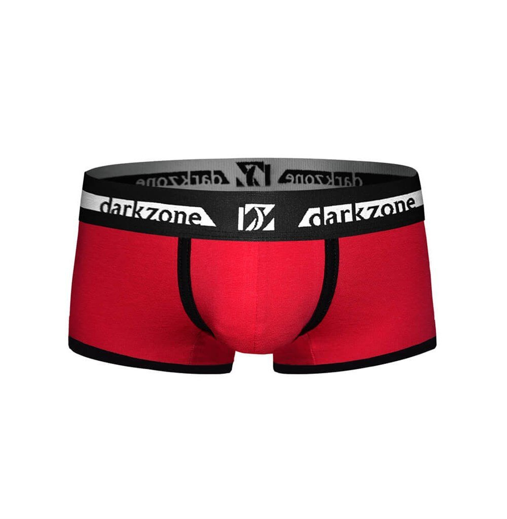 Красные хлопковые трусы-боксеры с контрастной отделкой (Размер: XL) (Цвет: красный)
