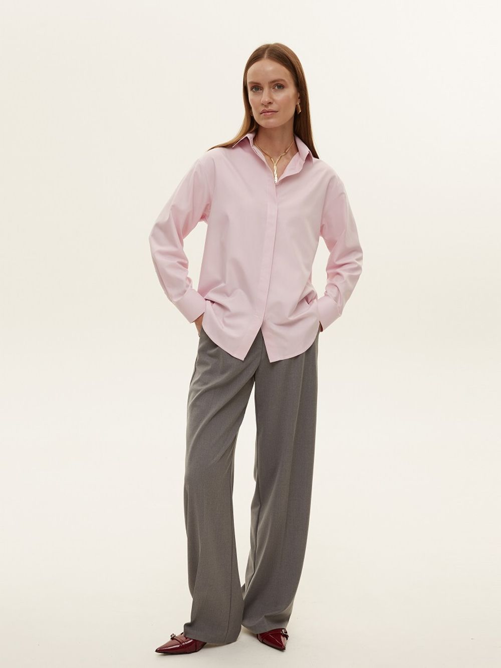 Рубашка Хельсинки розовая вискоза