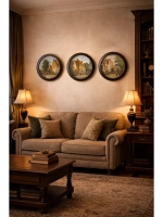 Картина на стену в круглой раме на холсте 47 см