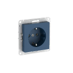 ATLASDESIGN РОЗЕТКА с заземлением без шторок, 16А, мех., быстрозажим. клем., АКВАМАРИН