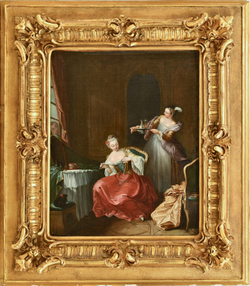 Юэ Ж.-Б.  (Jean-Baptiste Huet; 1745-1811). Утренний туалет. Масло. XVIII в.